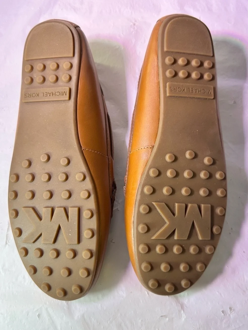 Michael Kors Tan Leather Moccasin Loafers with Bow